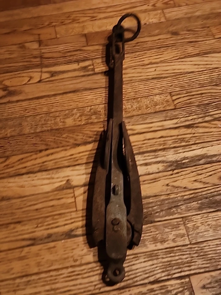 Ancla plegable de hierro antigua vintage Foto 3 de 4