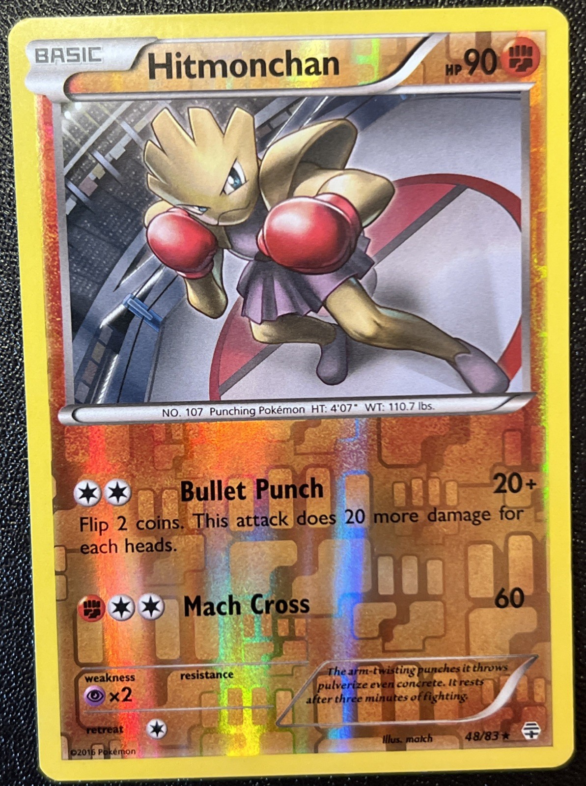 Hitmonchan 48/83 NM Reverse Holo Rare 2016 Generations Pokemon Card!