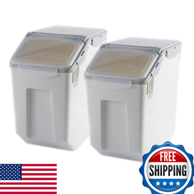 Yi Ran 2-Pack 15L/4 Gallon Airtight Food Storage Containers Locking Lids