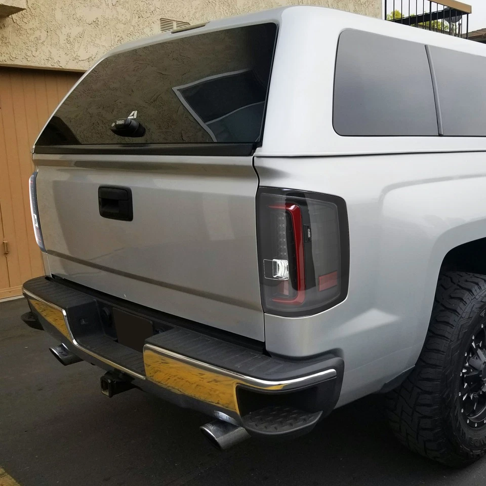 Black Tail Lights Fits 2014-2018 GMC Sierra 1500 2500 3500 Red LED Bar Lamps L+R - Изображение 2 из 4