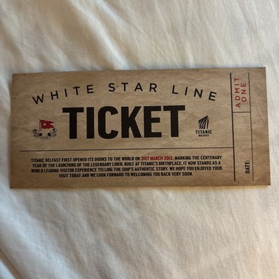 White Star Line Ticket Belfast Ireland 