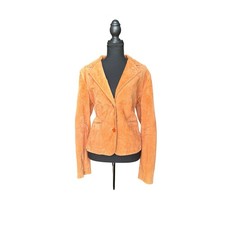 🧡 Wilsons Leather Maxima Orange Suede Blazer Size L