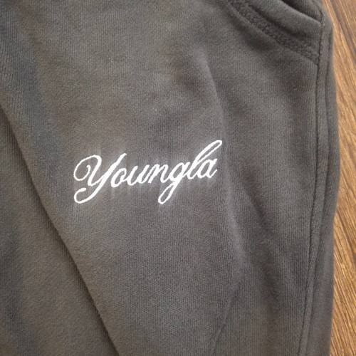 Young La Joggers Men's Medium Dark Gray Sweatpants Heavy Fleece Active Workout - Picture 2 of 10