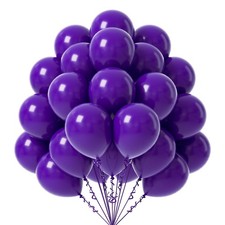 50 Pack Dark Purple Balloons 12 Inch with Dark Purple Latex Party Balloons