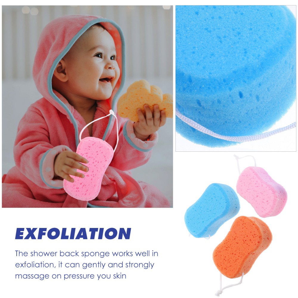 3 Pcs Bathing Sponge Shower Ball Thickened PU Material Body Cleaner