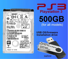 PS3 500GB Internal Hard Drive USB OS/Firmware Installation all models 