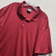 Nike Golf Polo Shirt Mens XL Collar Dri Fit Dark Red Preppy Performance