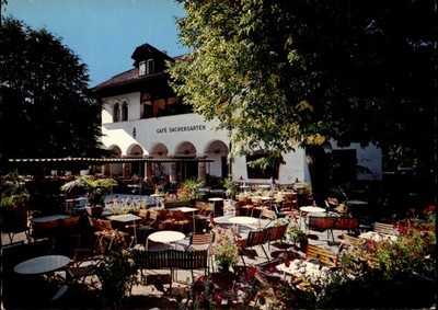 Cafe Sachergarten Baden bei Wien Austria vintage postcard b358