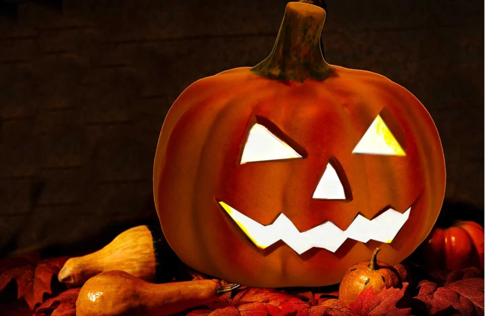 Halloween Deko Kürbis Dekofigur Herbstdeko Jack-O-Lantern Windlicht Teelichter - Bild 4 von 4