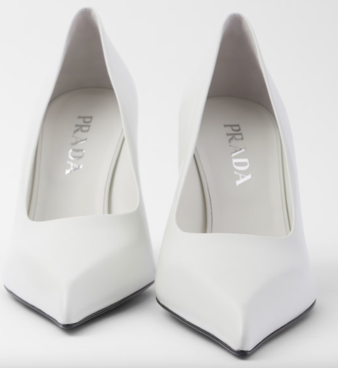Prada White Leather Pumps Contemporary Pointed To Elegant Shoes
