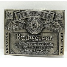 Budweiser Lager Beer Metal Belt Buckle Anheuser Busch Genuine