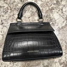 Modern Picnic Black Croc Kids Mini Insulated Bag Handbag