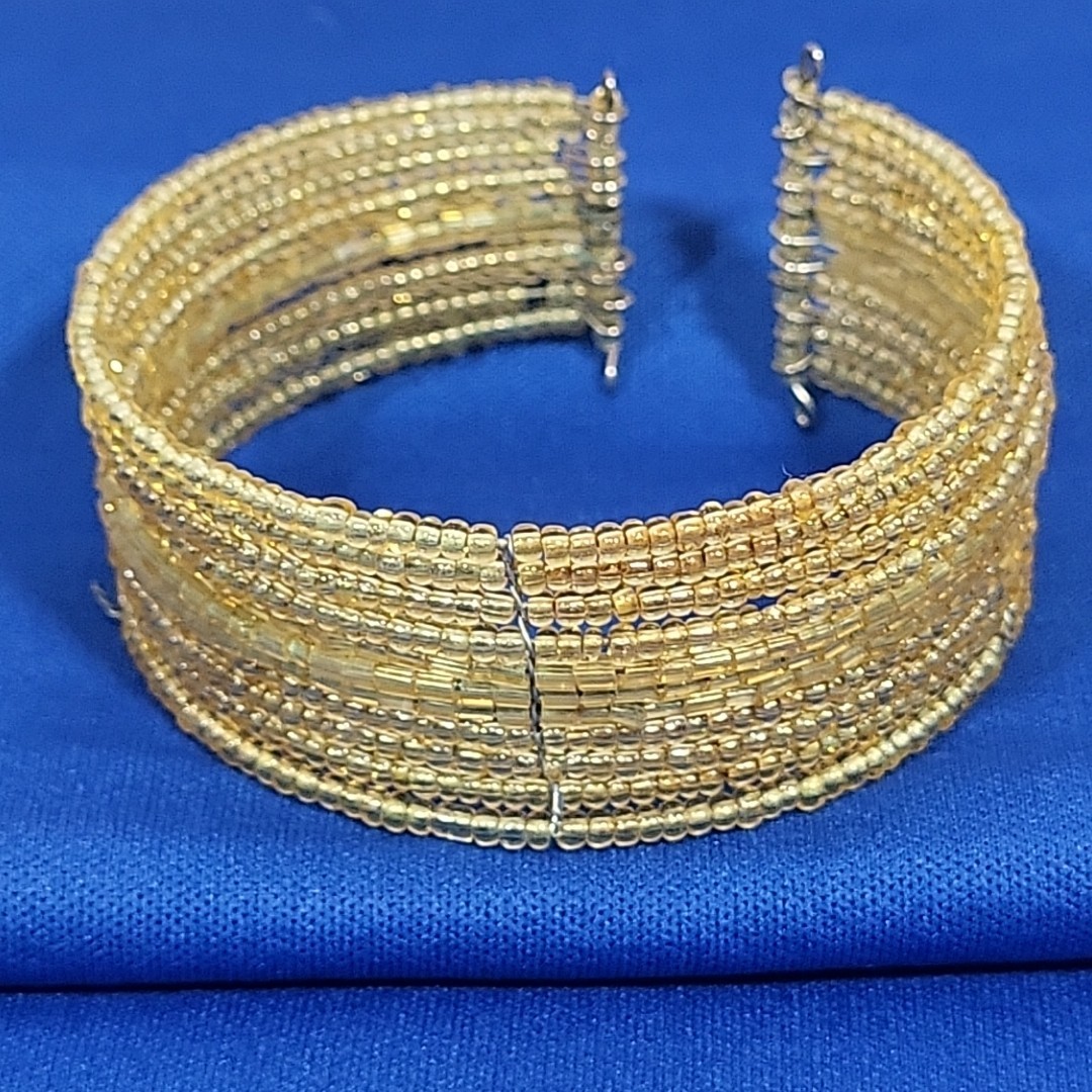 Beaded Wire Stacked Bangle Cuff Bracelets Lot Of … - image 3