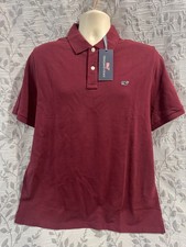 vineyard vines Men's Size M Crimson SS Heritage Pique Golf Polo 88 NWT