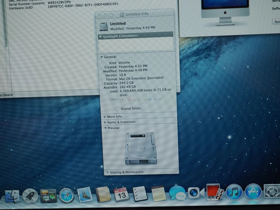 Apple iMac 20-Inch Early 2008 2.4GHz Intel Core 2 Duo 250GB HDD 4GB RAM A1224 - Image 3 of 4