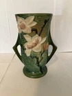 Roseville Pottery Green Magnolia Double Handled Vase