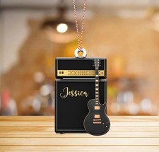 Personalized Guitar Ornament, Guitar Christmas Ornament, Guitarist Ornament Flat