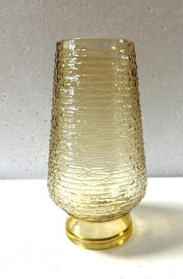 Anchor Hocking Amber Yellow Textured Soreno Glass Hurricane Chimney Globe Shade