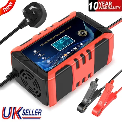 CAR Battery Charger 12V 6A Fast Charger Automatic Smart Pulse Repair AGM/GEL UK