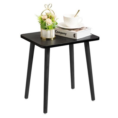 Black Side/End Table, Modern, Minimalist Wooden Small Accent Table with Natural