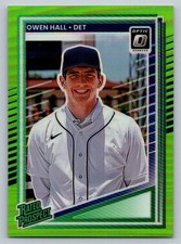 Owen Hall 2025 Panini Donruss Optic Lime Green 91/149 Detroit Tigers #130