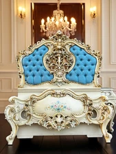 Silik Baroque Rococo Twin Bed Made in Italy Louis