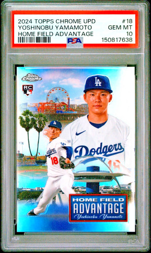 Yoshinobu Yamamoto #HFAC-18 2024 Topps Chrome Update Home Field Advantage card