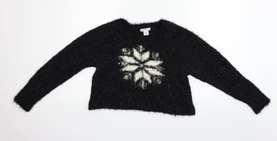 wear your heart on your sleeve Damen Pullover Pulli schwarz Geometrisch Größe M