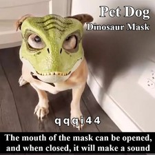 Pet Dog Dinosaur Mask Funny Plastic Full Face Mask Voiced Helmet Pet Decoration 