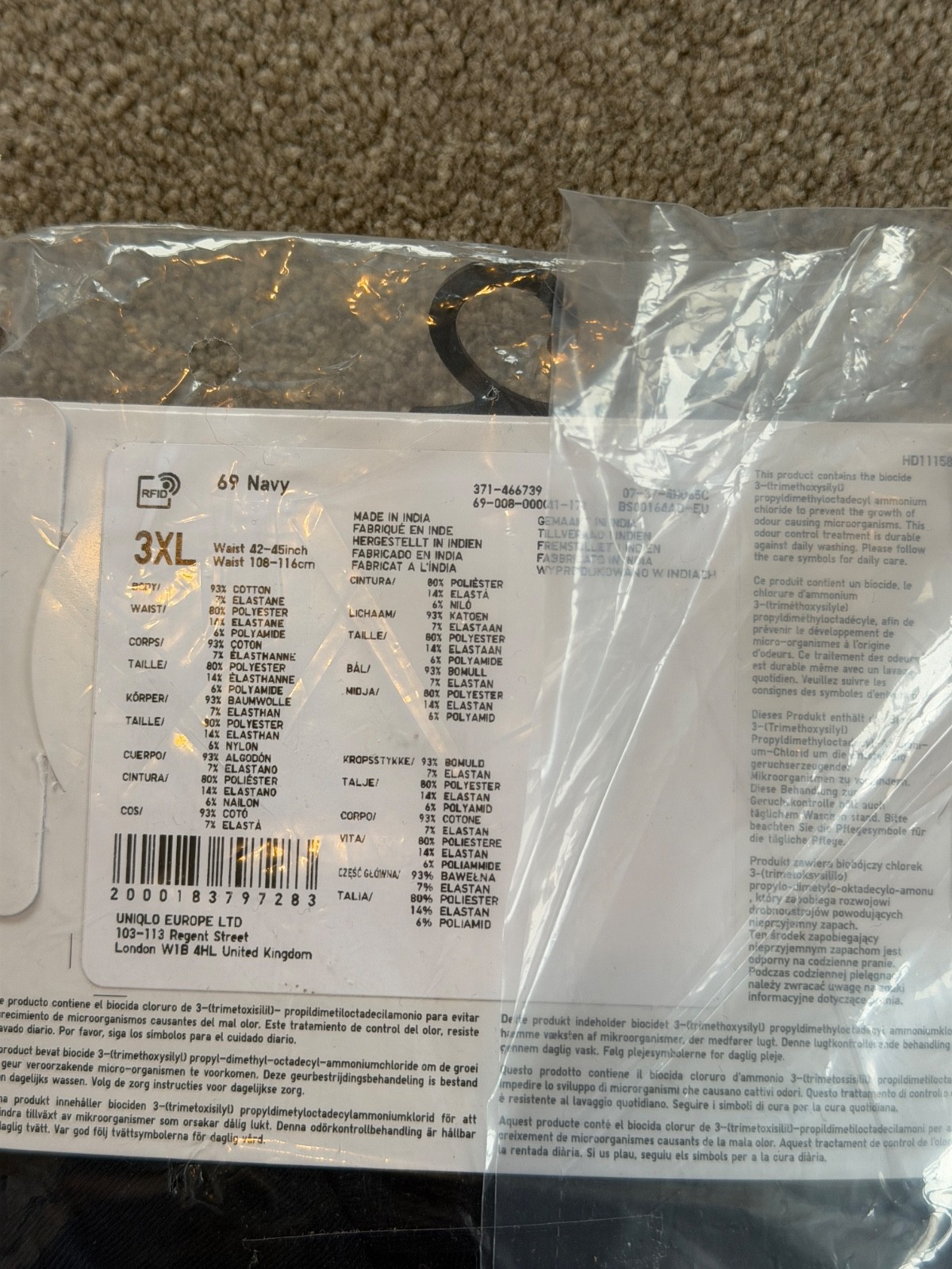 Uniqlo Cotton Boxer Briefs (Regular Rise) in Navy - 3XL (Pack of 2) thumbnail 2