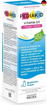 PEDIAKID - VITAMIN D3 - Optimiert die Vitamin-D-Versorgung - Trägt zur Aufnahme 