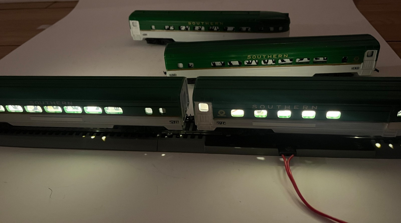 HO Waltherns Southern Alco FA1 locomotive and Tyco custom passenger cars