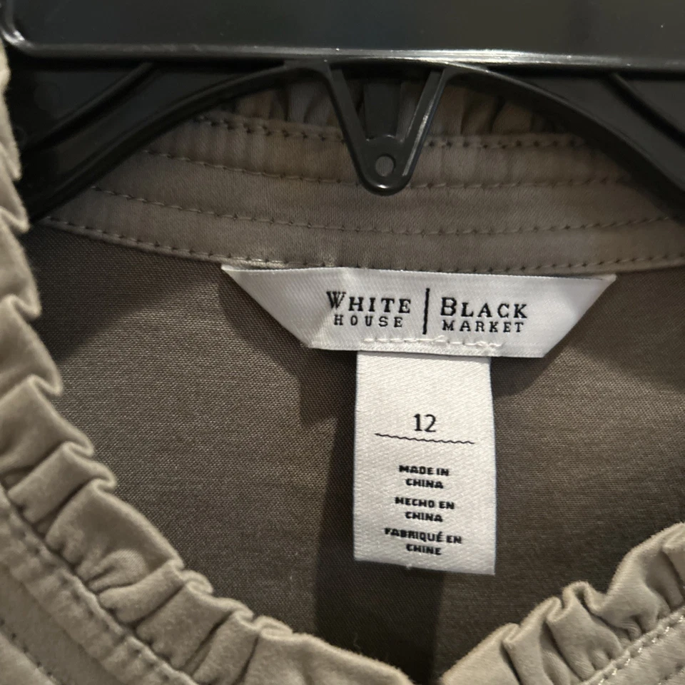 Chaqueta para mujer White House Black Market verde cremallera completa ligera 12  Foto 3 de 4