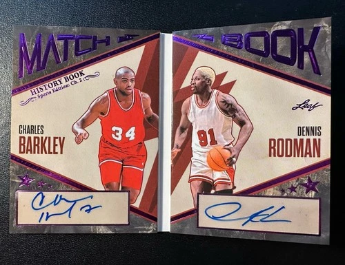 2025 Leaf History Book Match Book Dual Auto Charles Barkley Dennis Rodman #2/6