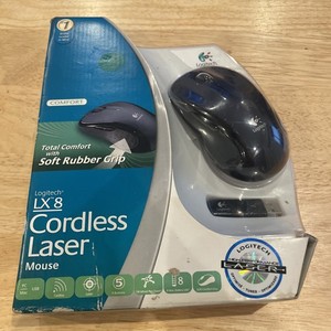 Logitech LX-8 Cordless Laser Wireless Mouse USB PC/MAC Comfort Grip NEW SEALED