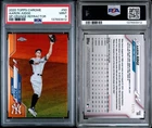 2020 Aaron Judge Topps Chrome SSP #50 Catching Orange Refractor #20 /25  PSA 9