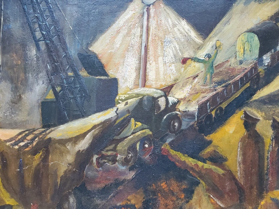 Gemälde Mischtechnik Öl Tempera Zug Nacht Ludwig Eichhof - Bild 4 von 4