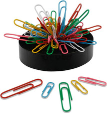 Cute Magnetic Paper Clips Holder with Assorted Size and Colors Paper Clips 160