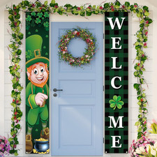 St. Patrick's Day Green Decorations: Welcome Sign  Shamrock Gnomes Banner