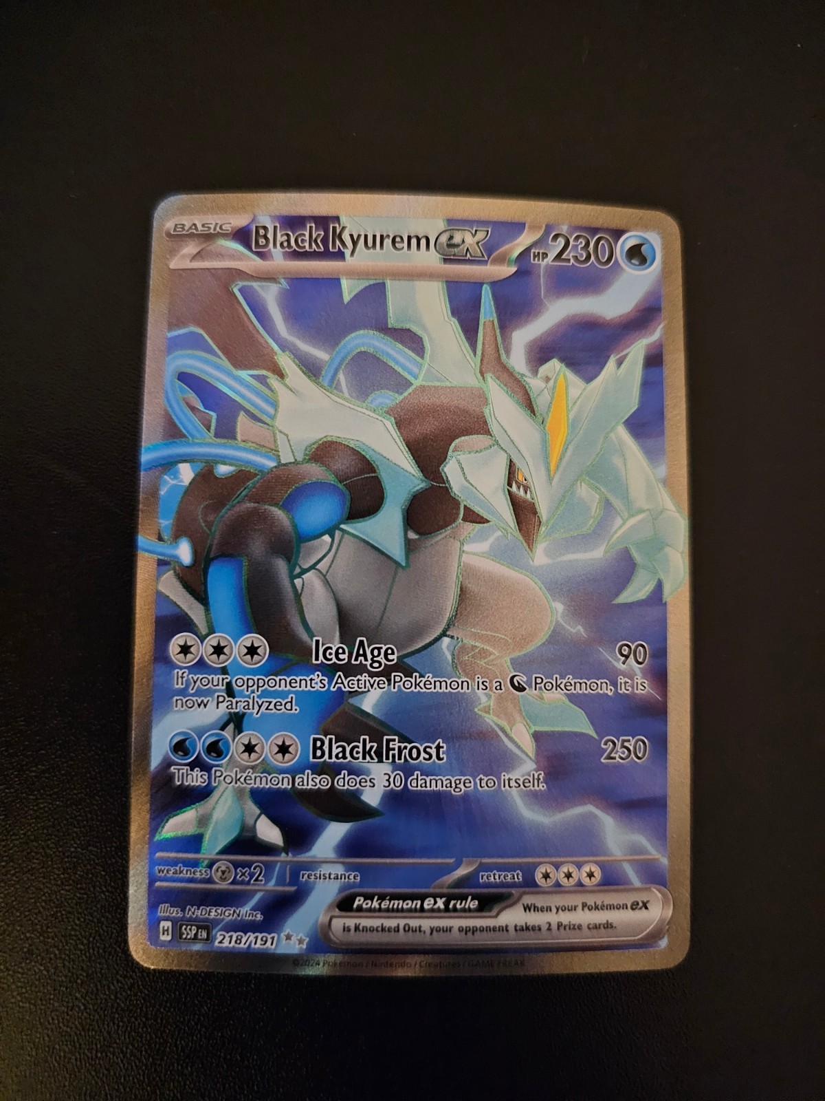 Black Kyurem ex Ultra Rare SV08: Surging Sparks 218/191 NM