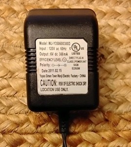 Channel Lock 33652 Screwdriver Power Adapter  WJ-Y350600300D 6V 300mA