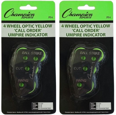 Champion Sports 4 Wheel Optic Yellow Call Order Umpire Indicator - PI4 (2-Pack)
