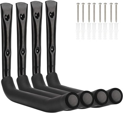 Robuste Garagenräderhaken 4er Set, 45 kg Tragkraft, Wandhalterung 27 cm x 40 cm