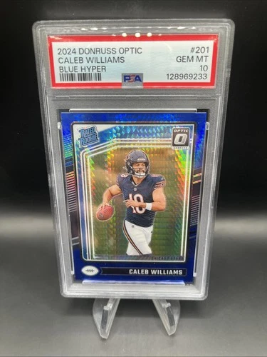 Caleb Williams 2024 Donruss Optic Rookie Blue Hyper PSA 10!! Bears!