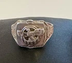 WWII Sterling Silver Honorable Service Eagle “Ruptured Duck” Ring 8.66g Vintag