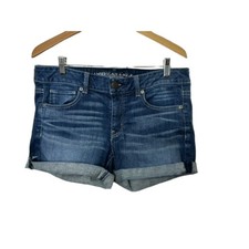Denim Co Dark Rinse Distressed Cut Off Denim Jean Shorts Women's Sz 12