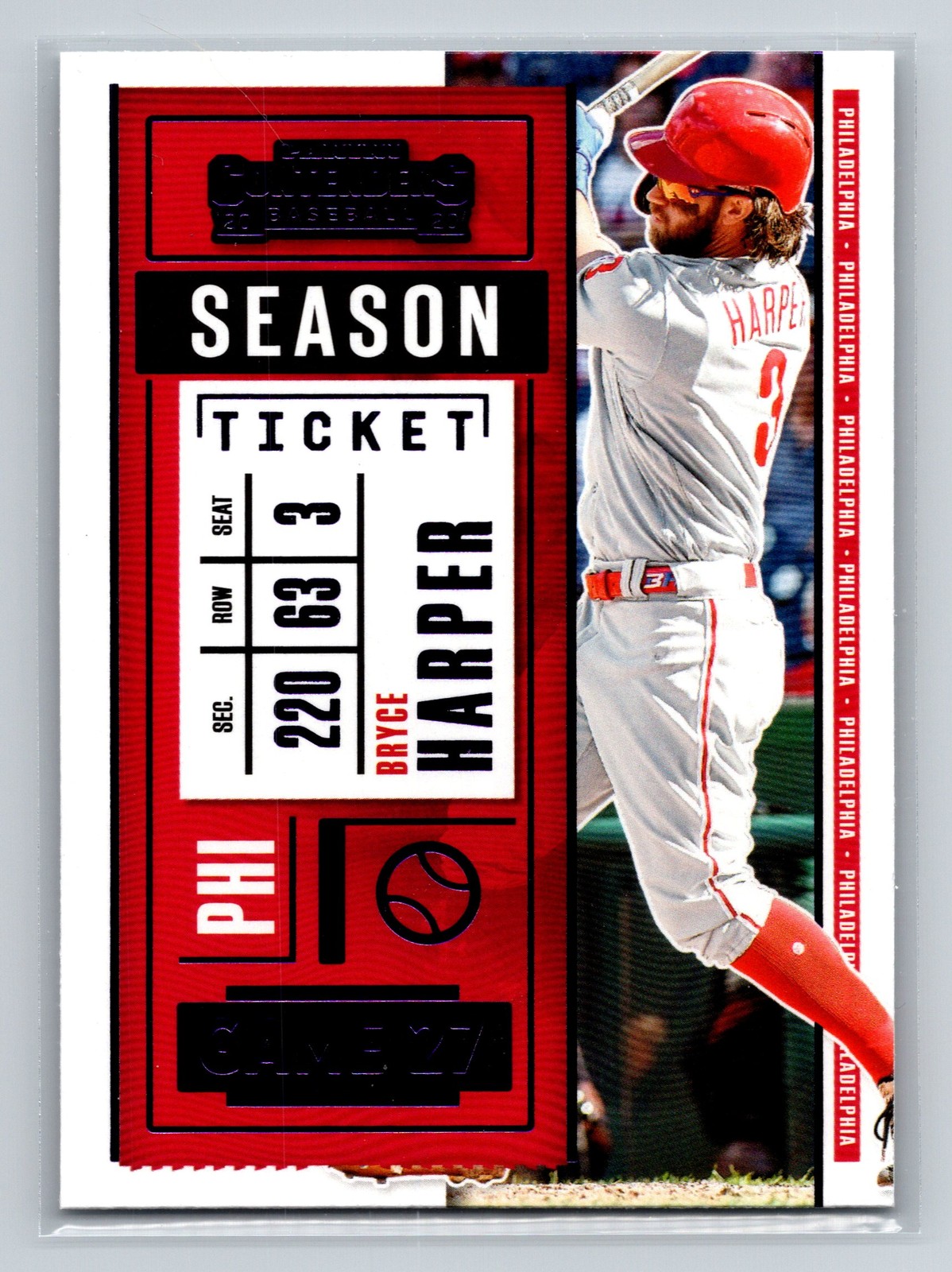 2020 Panini Contenders - Bryce Harper #25 - Season Ticket Purple