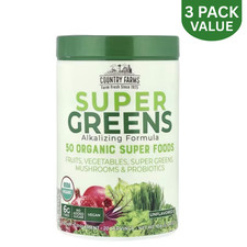 Country Farms Super Greens Alkalizing Powder Superfood 300g 3 Pack