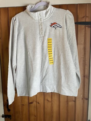 NFL Broncos Three-quarter Pull Over Warm Women's Size Medium Football Denver New