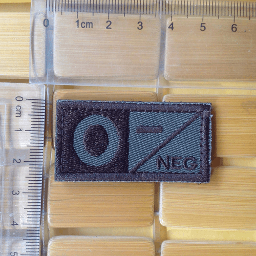 Military Blood Type O- Negative Tactical Army Embroidered Patch PATCHES - Picture 3 of 4